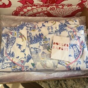 Roller Rabbit Limited Edition Ski Toile Polo Shorts Pajama Set